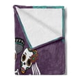 thumbnail image 2 of Day of the Dead Soft Flannel Fleece Blanket, Invitation to Traditional Celebration Party with Mexican Music Performance, Cozy Plush for Indoor and Outdoor Use, 50" x 60", Multicolor, by Ambesonne, 2 of 5