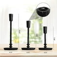 thumbnail image 2 of Rustic Cast Iron Taper Candle Holder - Set of 3 Vintage Candle Stands, Candlestick Holders for Wedding, Dining, Party Décor (Black), 2 of 7