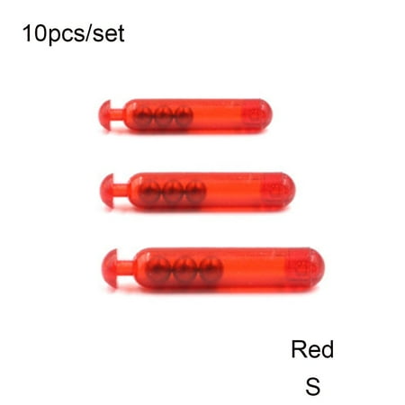 10pcs Durable PE Tube Attract Fish S M L Fishing Rattles Insert Tube Baits DIY Tools Tie Tying Sound Bar Shake Attract RED-S
