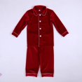 thumbnail image 1 of Pijamas de Navidad para niños, conjunto de pijamas familiares para mujeres, niñas, bebés, hombres, ropa de salón de terciopelo rojo y blanco, invierno 2023, 1 of 4