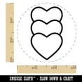 thumbnail image 2 of Heart Love Trio Self-Inking Rubber Stamp Ink Stamper - Red Ink - Small 3/4 Inch, 2 of 7