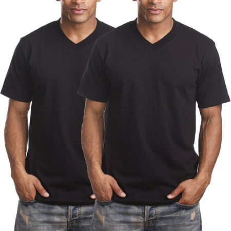 Royal Apparel (2 Pack) Short Sleeve T Shirts For Men V Neck Undershirts Ring Spun Cotton Blend Plain