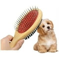 thumbnail image 3 of Wooden Dog Brush Double Sided Pet Hair Grooming Brush Dog Pin Brush and Bristle Soft Brush, Dogs Comb and Brush Grooming Tools for Cleaning for Dogs & Cats with Long or Short Hair, 3 of 5