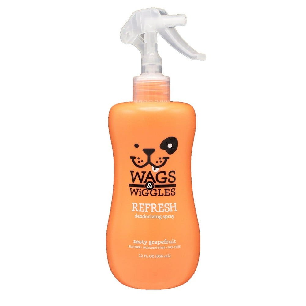 Wags & Wiggles Refresh Dog Deodorizing Spray in Zesty Grapefruit Long