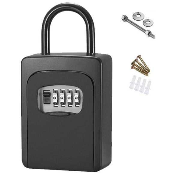 Combination Lock Key Sturdy Key Lock Box Professional Key Safe Box Sturdy Resettable Code 4 Digit Combination Key Storage Lock Box Portable Lock Box for Home Security House Key