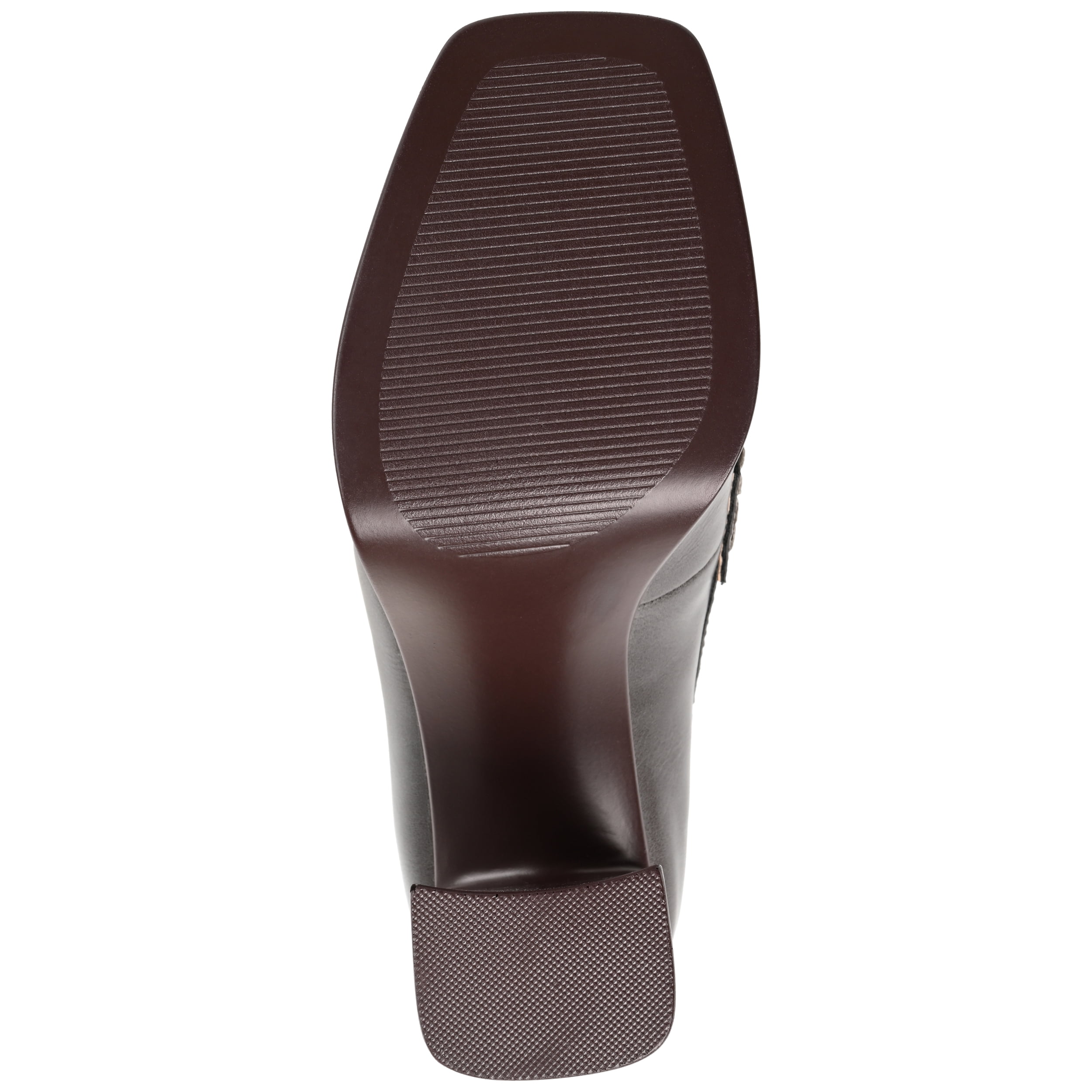 Journee Womens Ezzey Loafer Mid Stacked Heel Square Toe Pumps, Widths Available