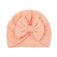 thumbnail image 2 of THDHVS Baby Hat,Newborn HatsSolid Color Wheat Texture Baby Beanie with Bow Decor Soft Cotton Hair Accessory Hat for Infant Girls Orange Free Size, 2 of 3