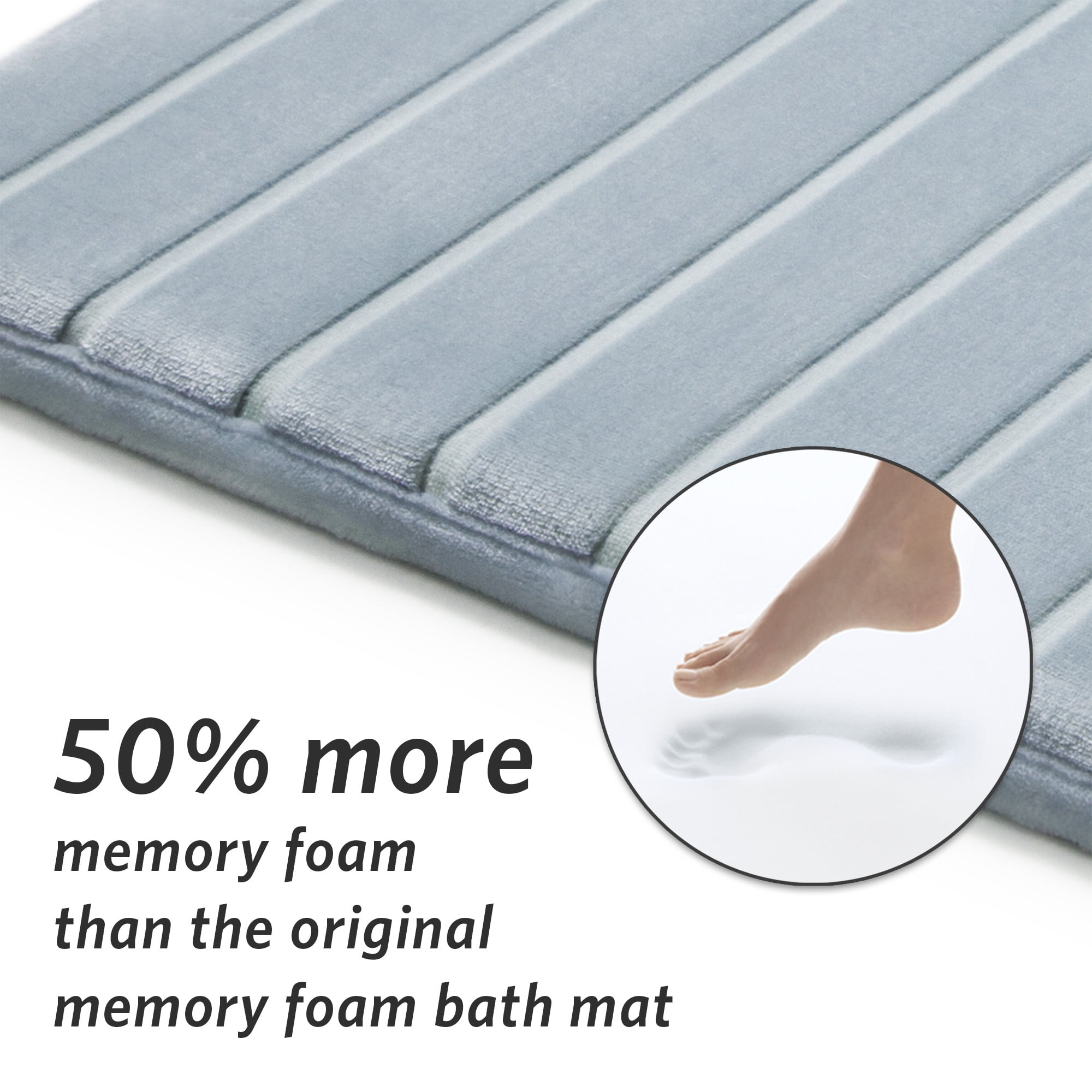 Microdry Modern Memory Foam Bath Mat Set, Navy (2-Piece)