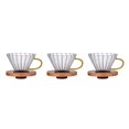 thumbnail image 3 of VONKY Modern Clear Glass Coffee Dripper Drop Over Funnel for Smooth Coffee Extraction Large with Handle Medium 3Set, 3 of 6