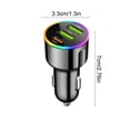 thumbnail image 3 of Yunuuuoa Fast Car Charger 60W 4 Port USB Cigarette Lighter Adapter with LED Light Quick Charge Compatible for iPhone Android Smartphones Tablets in Vehicle Travel, 3 of 6