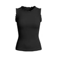 thumbnail image 6 of ClodeEU Women's Ribbed Crew Neck Sleeveless Tank Top, Trendy Casual Slim Fit Top for Summer Black,Women's Plus L, 6 of 6