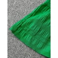 thumbnail image 5 of Green Solid Smocked Flutter Sleeve A-Line Dress For Women, 5 of 6