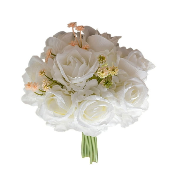 Rosas Flores Artificiales Ramo de Rosas - Flores Artificiales Decoración Del Hogar Ramo de Bodas