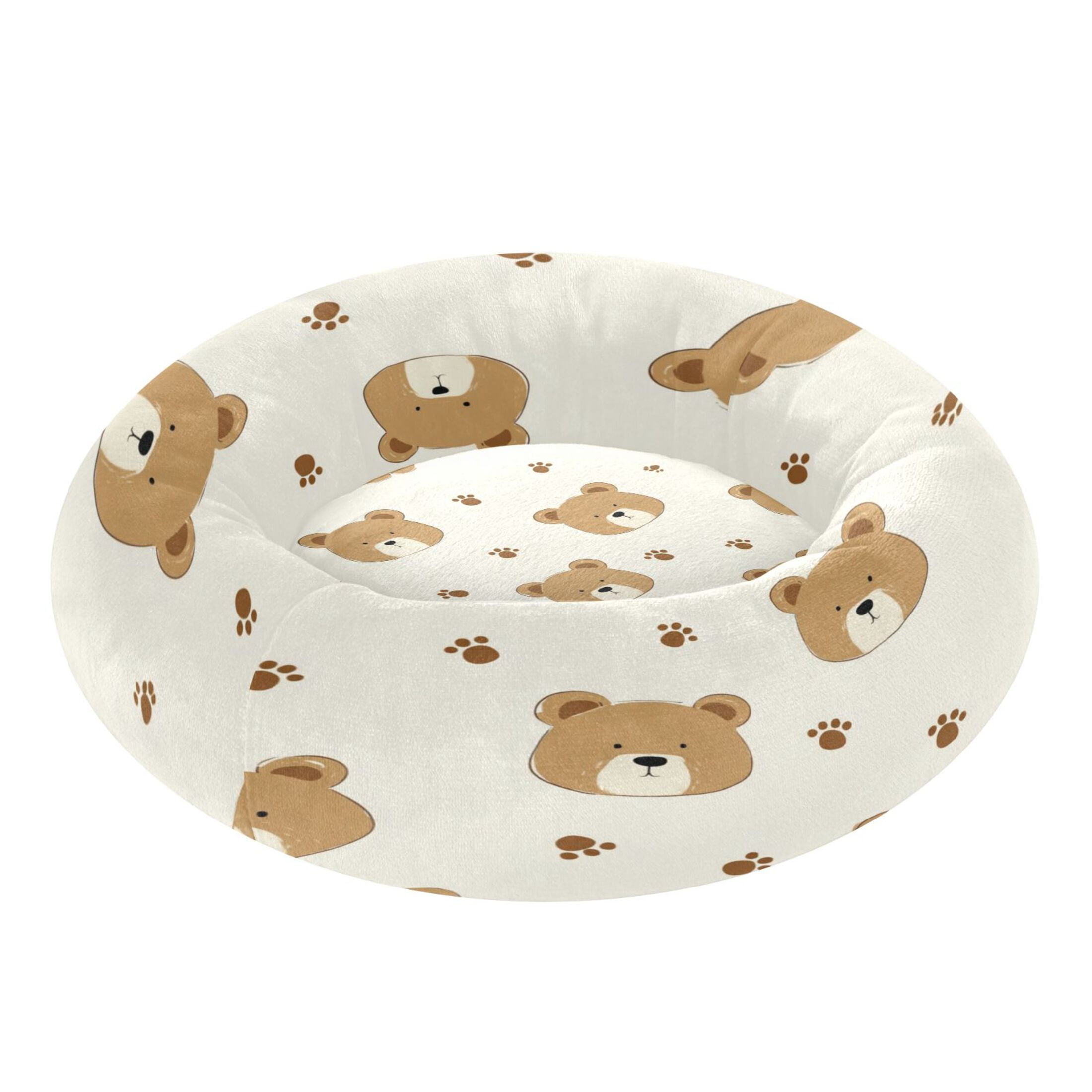 Iauyy Pet Couch Donut Cat Bed for Indoor Cats/Small Dogs Washable & Machine with Non-slip Bottom Calming Cat Furniture, Many Bear (S)
