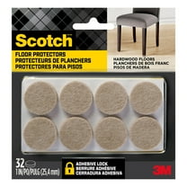 Scotch Round Felt Pads, Beige, Furniture Bumpers, 1 in, 32 Pack