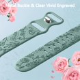 thumbnail image 3 of Correa de reloj SNBLK de silicona grabada con estampado floral, paquete de 6 unidades, 40-49 mm, 3 of 9