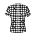thumbnail image 6 of Qekee Black Tartan Plaid Classic Fit T-Shirt Men's Shirt Men's Tight Short Sleeves for Exercise, Running, Mountaineering - Black Tartan Plaid, 6 of 9