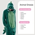 thumbnail image 5 of JUOLOET Unisex Adult Onesie Pajamas Dinosaur Animal One Piece Snug Fit Sleepwear Homewear（New Green Dinosaur,X-Large）, 5 of 6
