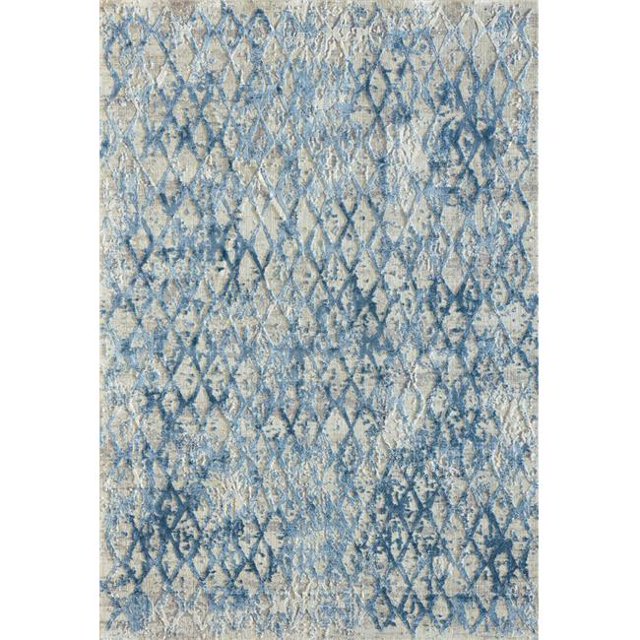 Dynamic Rugs QU2827039500 2 Pi 2 Po x 7 Pi Quartz 27039 Rectangle Tapis Traditionnel - 500 Ivoire & Bleu