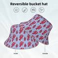 thumbnail image 2 of KLL Cartoon Lobsters 2 Bucket Hat for Women Men Packable Travel Beach Sun Hat Outdoor Rave Accessories Reflective Fisherman Cap, 2 of 7
