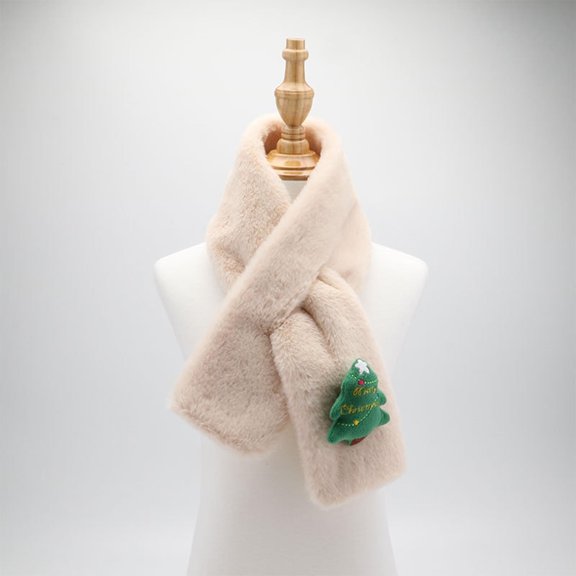 JMKQLZ Girls Boys Warm Plush Scarf Christmas Neck Warmer Winter Cute Thick Soft Shawl Wrap Scarves for Kids and Baby