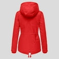 thumbnail image 5 of Jackets for Women Trendy Plus Size Lapel Long Sleeve Vintage Quilted Thicken Hooded Fall Winter Womens Coats,Red,L, 5 of 9