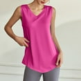 thumbnail image 2 of Women's Fashion Casual V Neck Solid Color Sleeveless Vest Top, 2 of 2