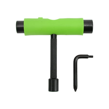 

Skateboard Maintenance Wrench T-Shaped L-Shaped 3-Hole Slide Plate Green Color Perfect for DIY Skateboard Repair and Adjustment