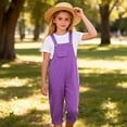 thumbnail image 2 of NAISIBABY Girls Overalls Jumpsuit, Loose Cute Bib Pocket Rolled Straight Leg Summer Casual Fashion Romper Purple 13T, 2 of 8