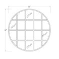 thumbnail image 4 of Manor Park Modern Farmhouse Round Circle Grid Mirror - Black, 4 of 4