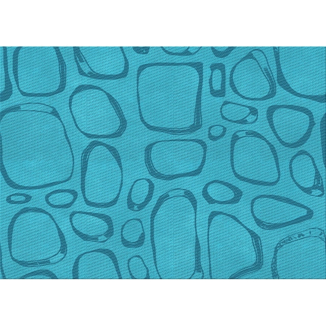 Ahgly Company Machine Washable Indoor Rectangle Transitional Dark Turquoise Green Area Rugs, 2' x 5'