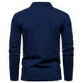 thumbnail image 5 of UVEASISHA Business Casual Mens Big and Tall Polos Shirts Long Sleeve V Neck Golf Shirts Solid Color Slim Fit Stretch Poloss 2025 Fall Fashion Clothes Sales Today,Navy,4XL, 5 of 5
