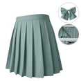thumbnail image 6 of Yungyresw Women Pleated A Line Skirt Elastic High Waist Solid Front Pleated Mini Basic Skirt Academic Style Casual Fashion Skirt Light Green L, 6 of 7