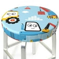 thumbnail image 3 of Daiia Building Truck Stool Covers Round,Round Bar Stool Covers Waterproof Bar Chair Covers Washable Stool Cushion Slipcover for 12-14 Inch Chair-13 inch, 3 of 7
