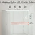 thumbnail image 4 of HOMCOM Armoire de Rangement en Métal avec 2 Portes, Classeur Verrouillable, Blanc, 4 of 10