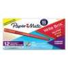 2Pc Paper Mate Write Bros. Grip Ballpoint Pen, Stick, Medium 1 mm, Red Ink, Red Barrel, Dozen (2124505)
