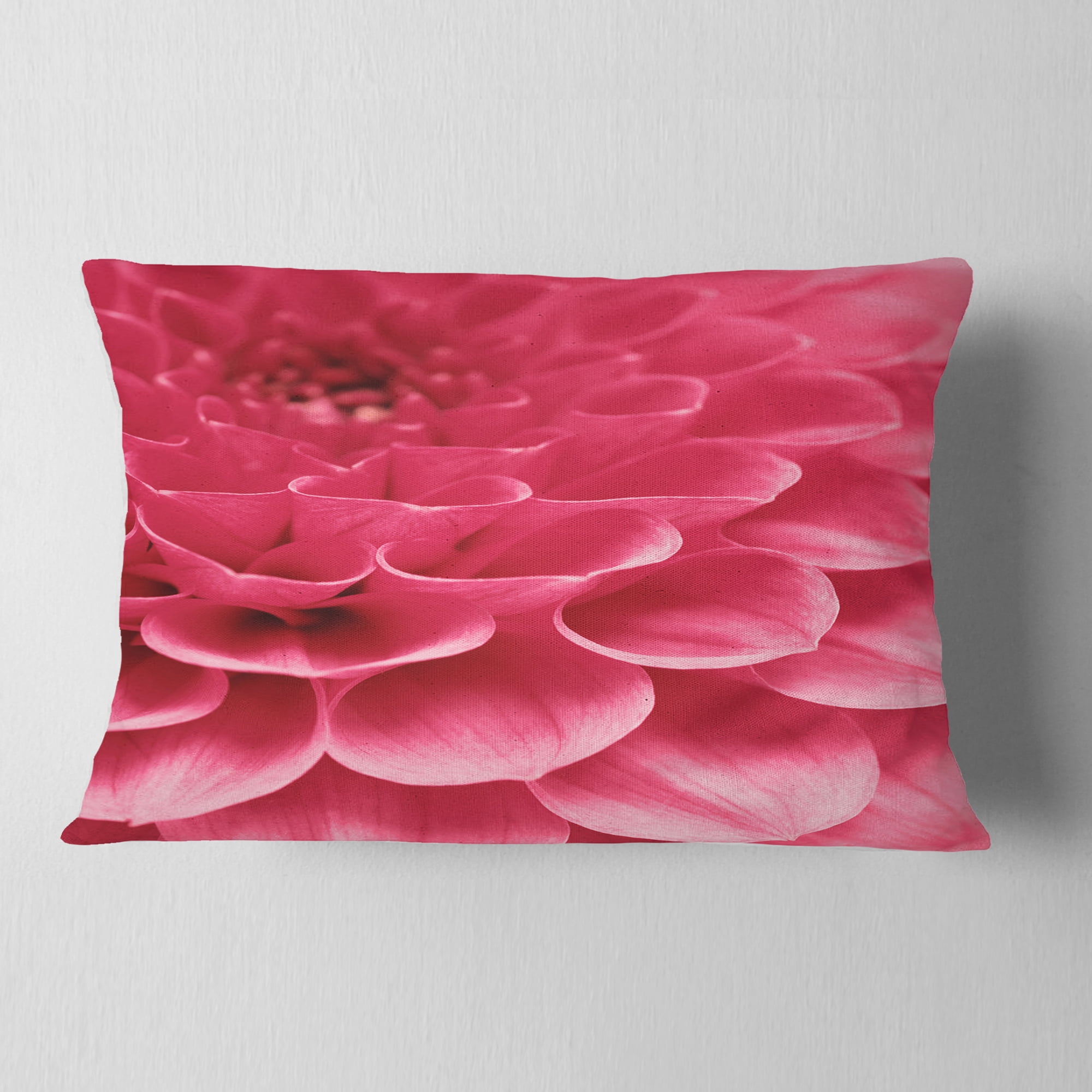 Designart 12" x 20" Pink Polyester Throw Pillow
