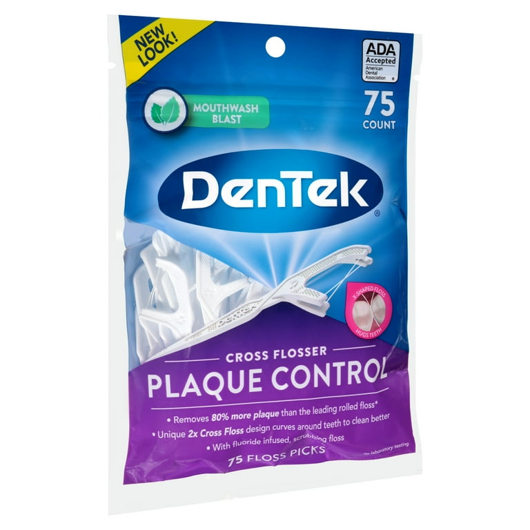 DenTek Dental Teeth Floss Picks, Cross Flosser Plaque Control, X