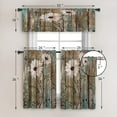 thumbnail image 4 of Floral Blackout Kitchen Curtains Tiers and Valances Set 3 Piece for Windows Butterfly Kitchen Window Curtains Set,Farmhouse Wooden Texture Valances for Living Room(36" Tiers Set), 4 of 6