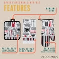 thumbnail image 2 of PREMIUS 3 Piece Printed Kitchen Linen Set, Kitchen Tools, 1 Cotton Towel, 1 Pot Holder, 1 Oven Mitt, 2 of 5