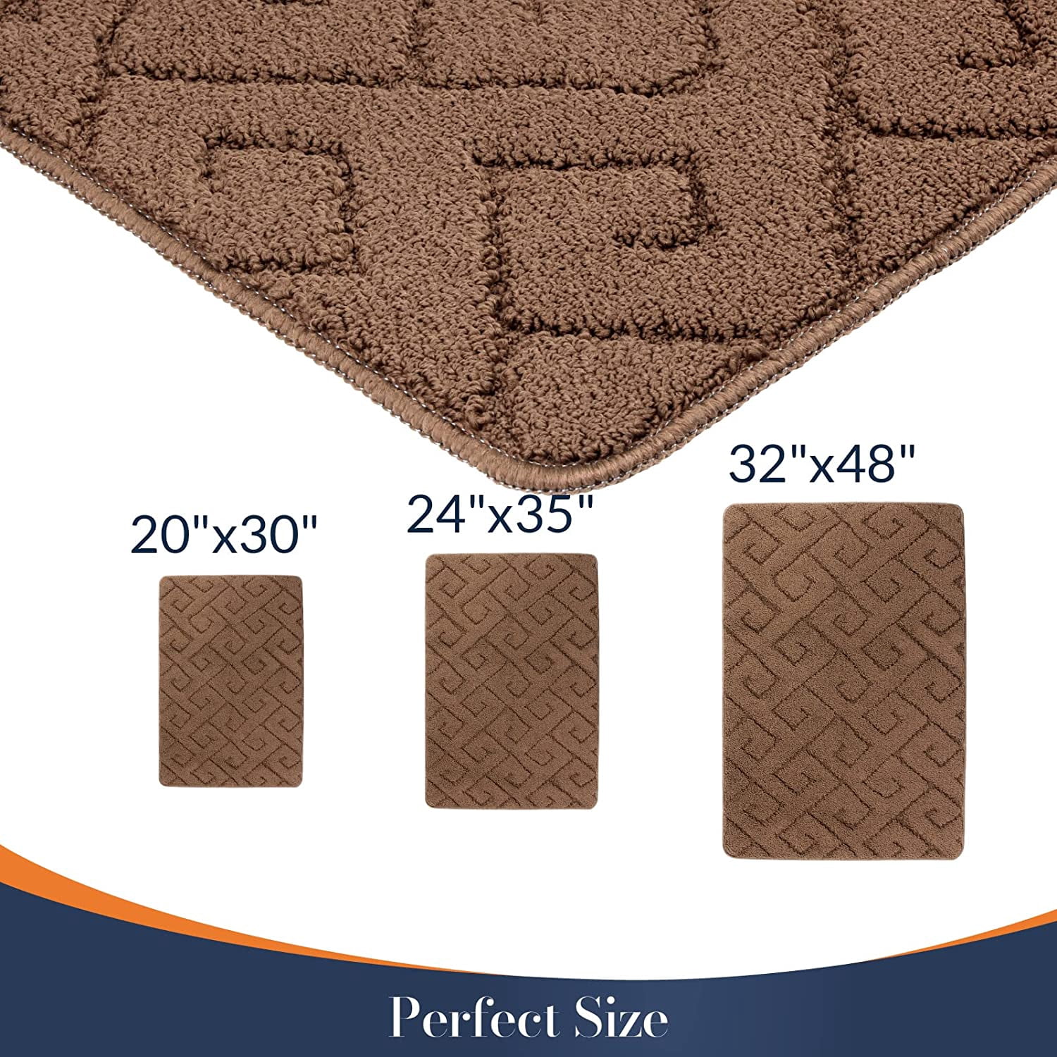 Walensee Indoor Doormat, Front Door Mat for Entrance, 32"x48" Brown