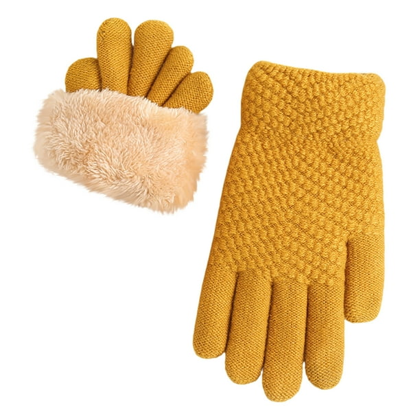 Guantes de terciopelo de invierno, gruesos y cálidos, para mujer, para exteriores, resistentes al frío, mitones para mujer