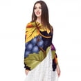 thumbnail image 5 of Thanksgiving Grapes Translucent Chiffon Yarn Silk Scarf - Light Breathable Material - 180*73 Size - Elegant and Stylish Accessory for Women, 5 of 6