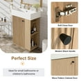 thumbnail image 5 of Euroco 21.6" bathroom vanity with ceramic sink, freestanding modern left door wood grain cabinet with open and closed storage for small bathrooms, 5 of 9