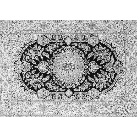 Ahgly Company Indoor Rectangle Medallion Gray Traditional Area Rugs, 7' x 9'