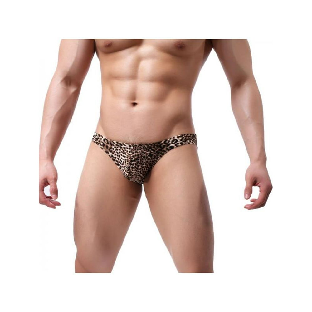 Topumt Men Sexy Triangle Leopard Print Briefs Low Waist Breathable Elastic Underwear Walmart