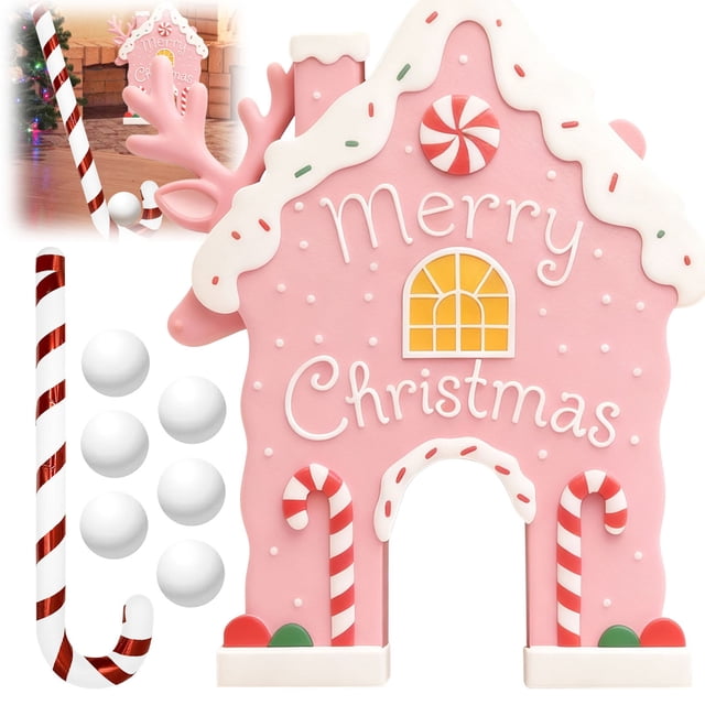 TIELUTT Game Party Activity Candy Cane Club Mini Includes Automatic Pitching compatible with Machine Baseball Tennis Pen Baby Basketball for 1 Year 5 in 1 Sports Game Set Tennis compatible with Machi