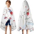 thumbnail image 3 of White Christmas Gnome Pattern Hooded Bath Towel，60"x35" for Ages 3 To 12 Kids, Quick Dry Lightweight Soft Microfiber Hood Beach Towel Cover Up for Kids, 3 of 7
