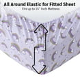 thumbnail image 5 of THD Purple Rainbow Printed Kids Bed Sheets - 4 Piece - Patterned Girls Bed Sheet Set - Wrinkle Resistant & Ultra Soft - Fits Mattresses up to 15 Inches Deep - Full, 5 of 6