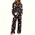 thumbnail image 4 of Womens Christmas Pajamas Set Long Sleeve Crewneck Top and Drawstring Pants Casual Sleepwear 2-Piece Holiday Lounge Homewear Outfits, 4 of 5